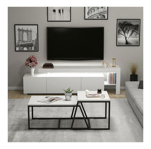 Set nábytku do obývacího pokoje Belizza (bílá)