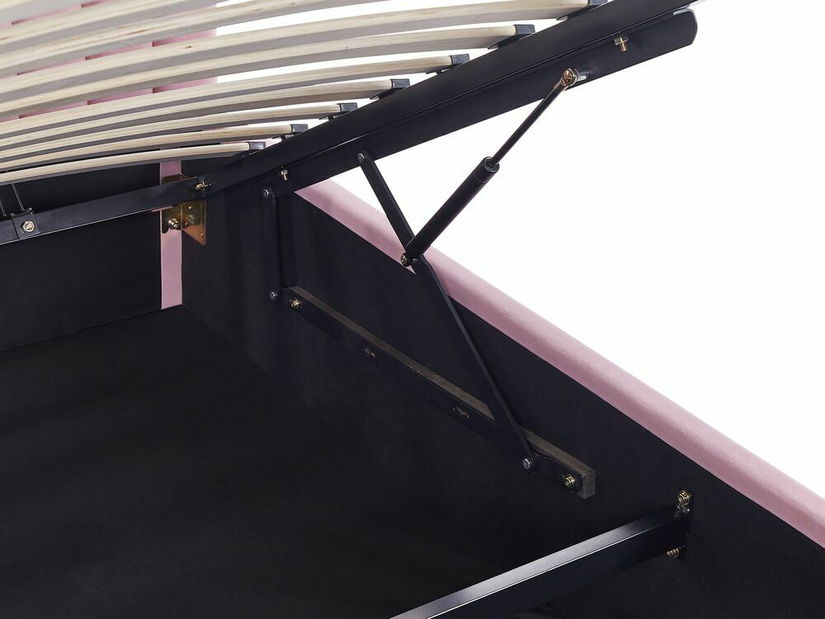 Jednolůžková postel 90 cm Annesile (růžová) (s roštem) (s úl. prostorem)