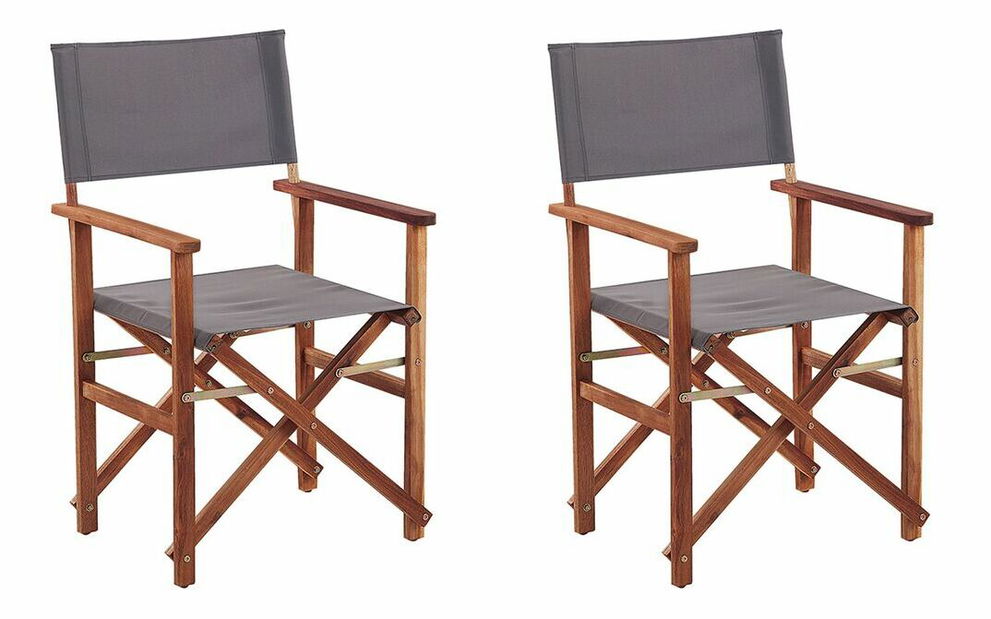 Set 2 ks. zahradních židlí Carli (tmavé dřevo)
