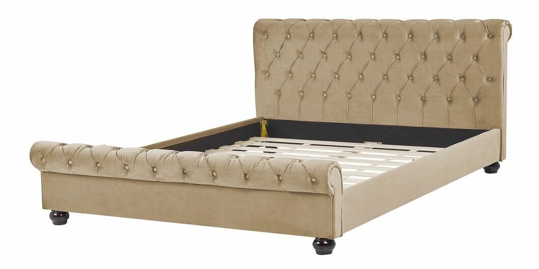 Manželská postel 160 cm ARCHON (s roštem) (béžová)