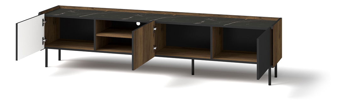 TV stolek Phelan P8 (ořech warmia + černá)