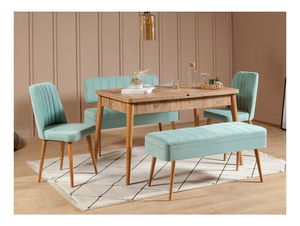 Jídelní set Vlasta 2 (borovice antlantic + pistáciová) (pro 6 osob)