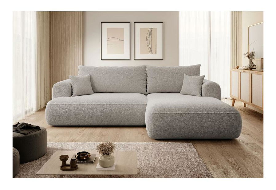 Rohová sedací souprava Olivo I (P) (světlobéžová + černá)