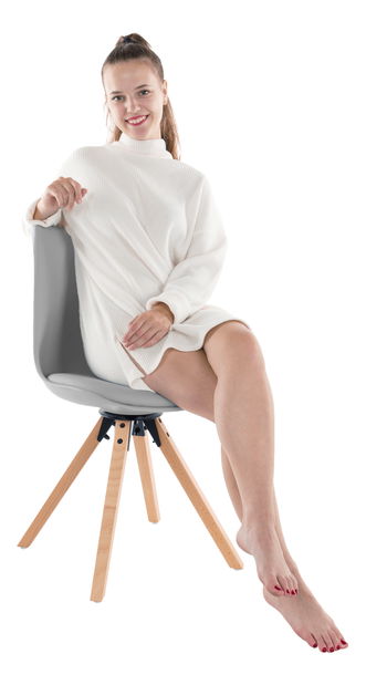 Otočná židle Dolena (světlešedá ekokůže)