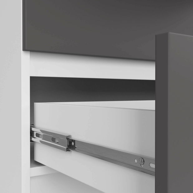 Komoda Kurtinaitis 10SZ (bílá + grafit)