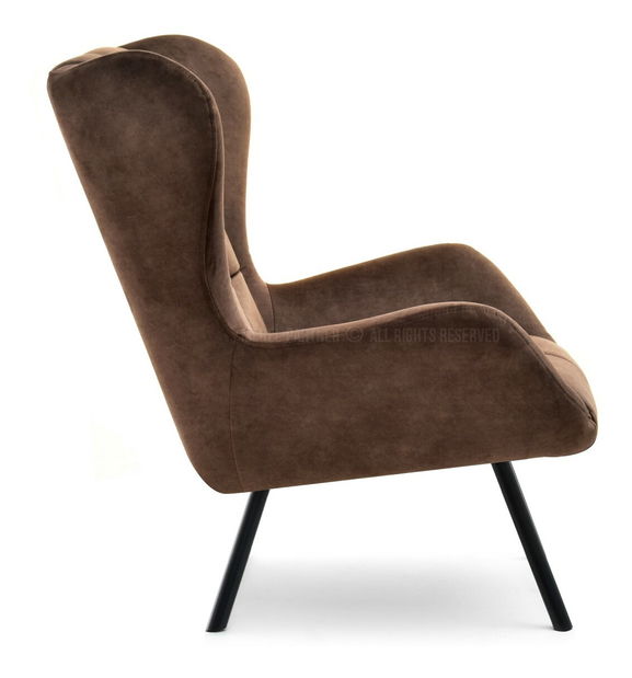 Designové křeslo Norweien (hnědá + zlatá)