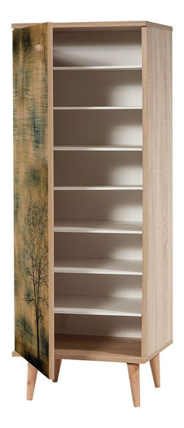 Předsíň Feliz 501 (dub sonoma + zelená)