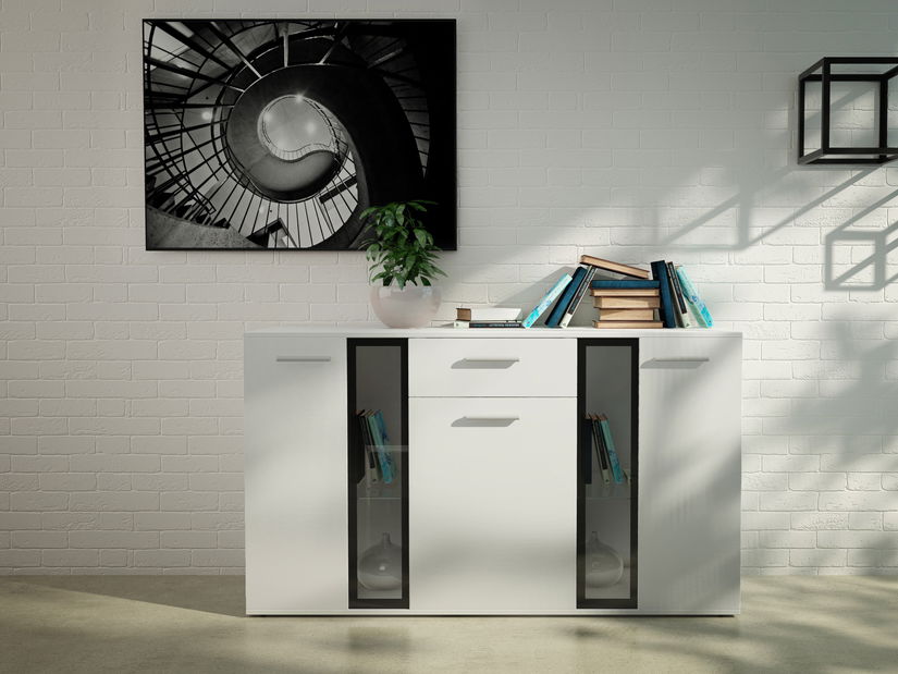 Vitrína Saul (bílá) (bez osvětlení)