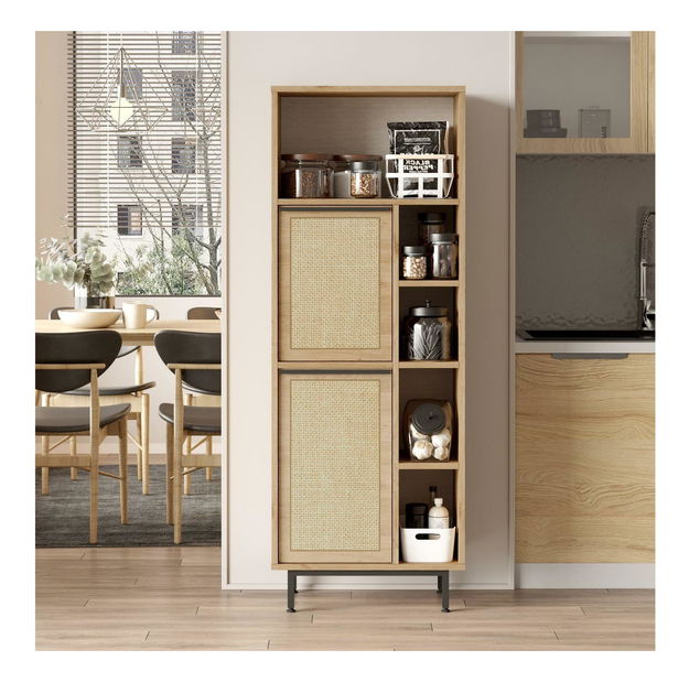 Kuchyňský regál Otto 10 A (ořech + černá)