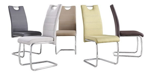 Jídelní židle Abalia New (béžová + chrom)