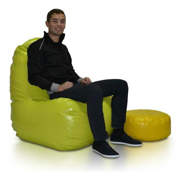 Sedací pytel s taburetem Montana (limetková)