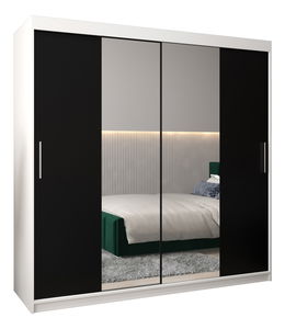 Šatní skříň 200 cm Toki 1 (Bílá matná + Černá matná)