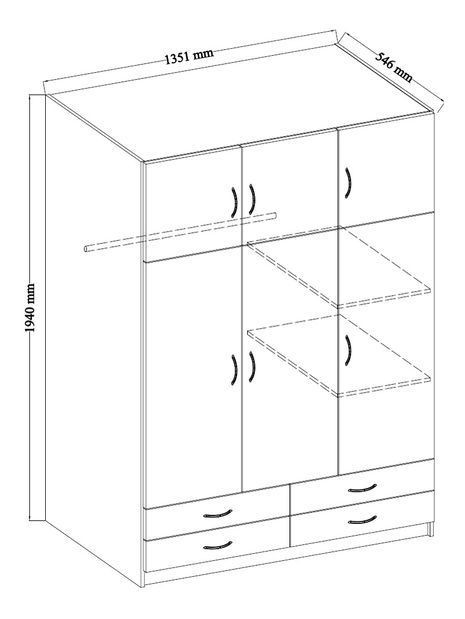 Šatní skříň Stanley (buk)