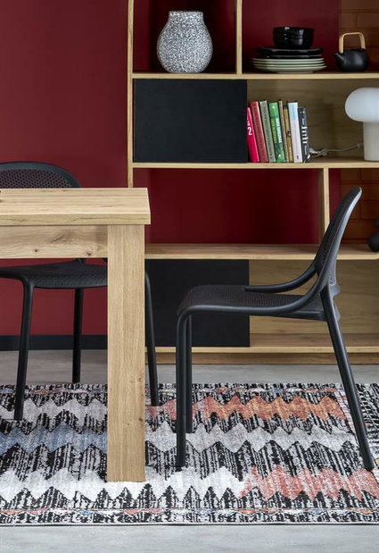 Jídelní stůl Baghira (dub artisan + černá) (pro 4 až 6 osob)