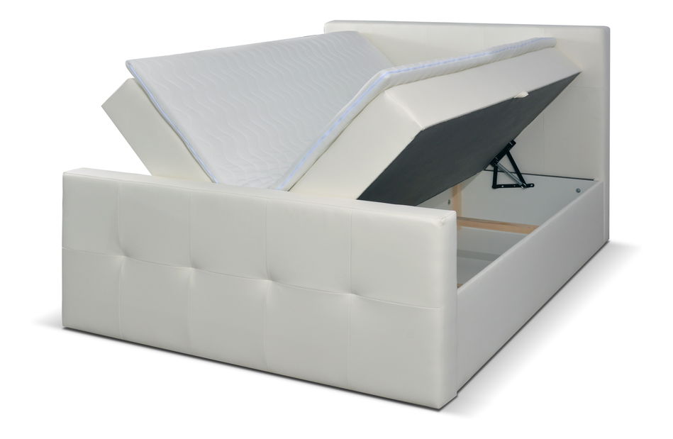 Manželská postel Boxspring 140 cm Annira (bílá)