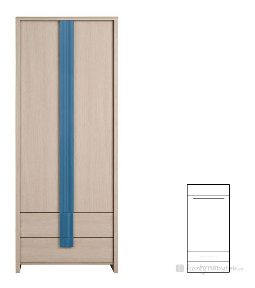 Šatní skříň BRW Caps SZF2D2S