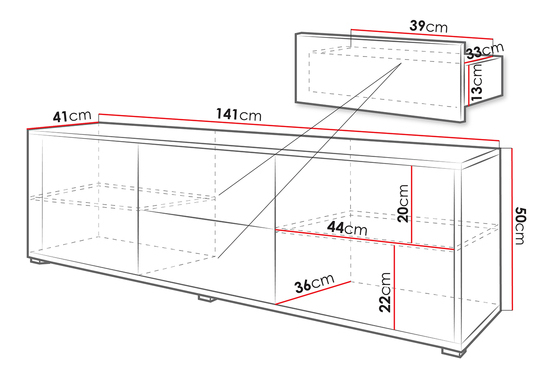 TV skříňka Alkyra 2D2SZ AK09 (bílá)