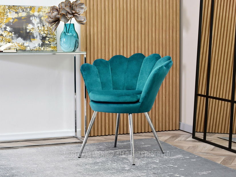 Křeslo Lasair (tyrkysová + chromová)