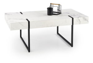 Konferenční stolek Birgit (mramor bílý + černá)