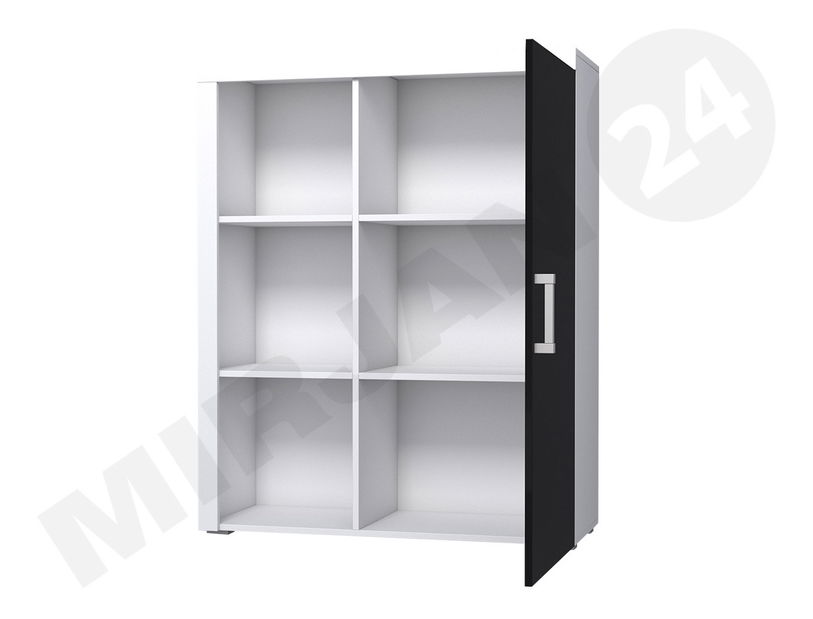 Regál Momba MA3 (bílá + lesk černý) *bazar