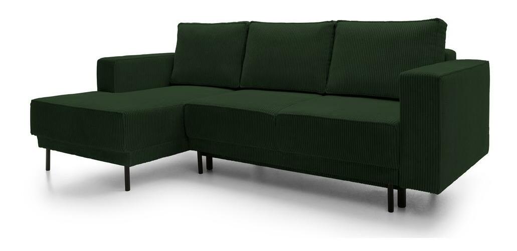 Rohová sedací souprava Rodriguez mini (L) (tmavě zelená + černá)