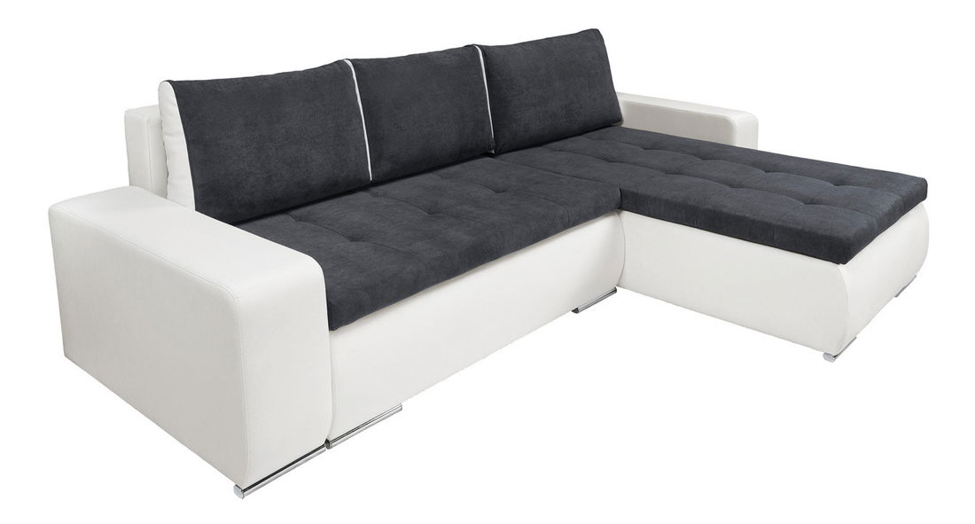 Rohová sedací souprava BRW Marina II Lux 3DL.URC bílá/modrošedá (P)