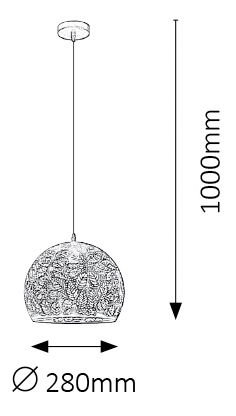Závěsné svítidlo Manorca 2276 (černá + zlatá)