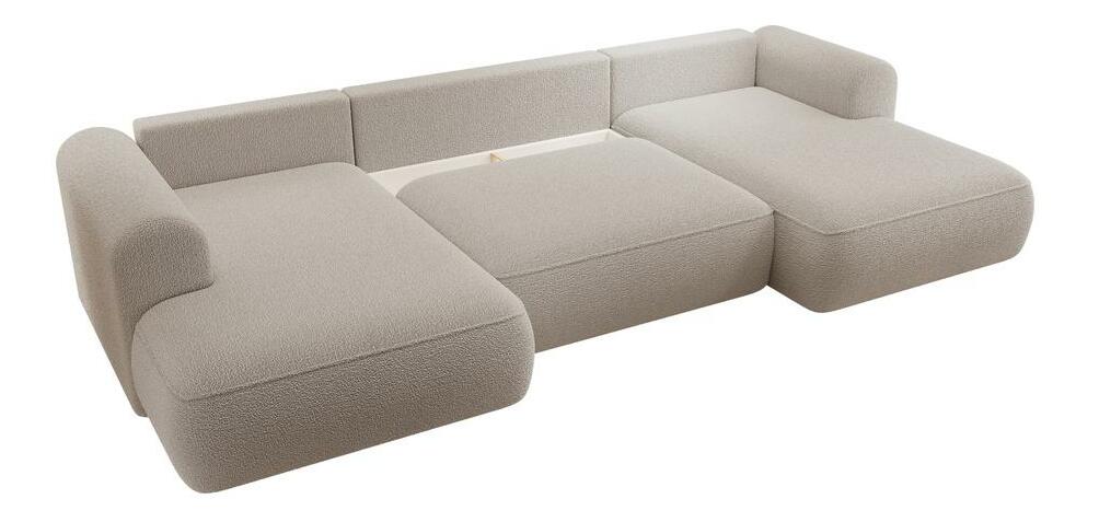 Rohová sedací souprava ve tvaru U Olivo U (L) (světlobéžová + černá)