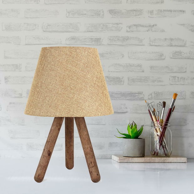 Stolní lampa Woodarella 2 (béžová + přírodní)