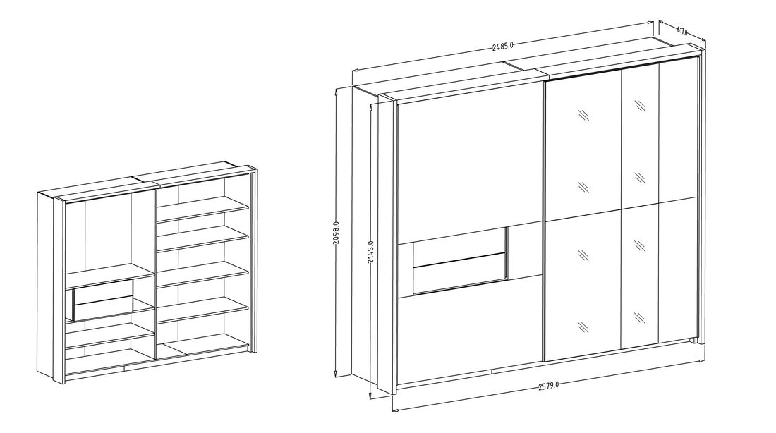 Policová skříň Iris Typ 19