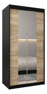 Šatní skříň 100 cm Verika 4 100 (černá + dub sonoma)