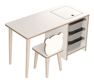 Dětský stolek se židlí Sonka 1 (bílá + šedá)