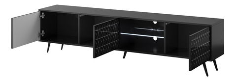 TV skříňka Torkana 175 (černá) (s bílým LED osvětlením) *výprodej