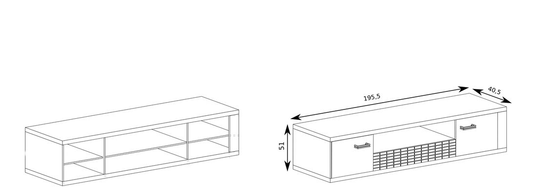 TV stolek/skříňka Nature 13 (s LED osvětlením) (dub ribbeck)