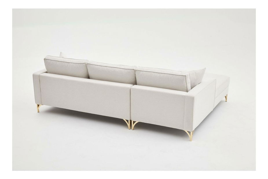 Rohová sedací souprava Brenen (L) (krémová + zlatá)