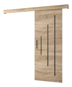 Posuvné dveře 90 cm Sharlene Y (dub sonoma + Černá)