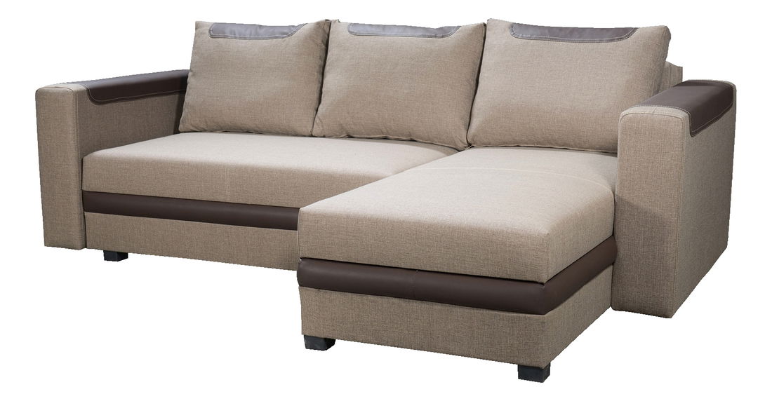 Rohová sedací souprava Bono (světle hnědá + hnědá) (P)