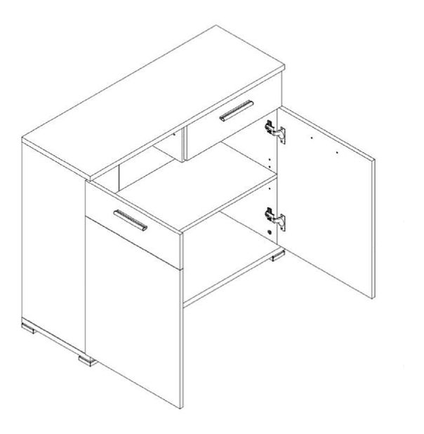 Komoda Rosenea Typ 3 dub sonoma + lesk vysoký bílý