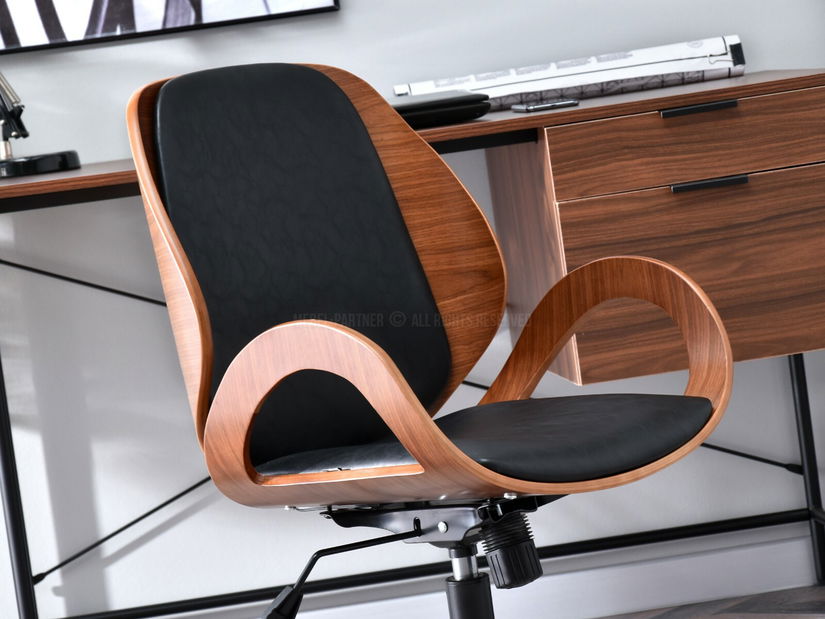 Křeslo Ginny (ořech tmavý + černá)