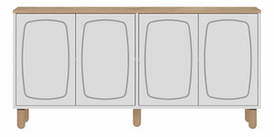 Skříňka Yeky (dub safírový + bílá)