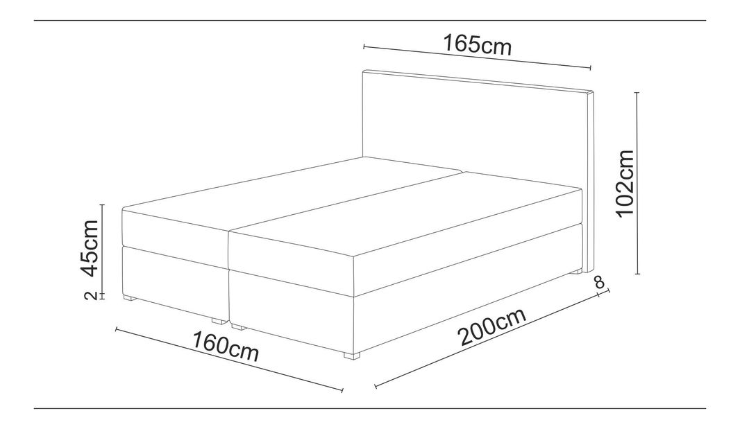 Manželská postel Boxspring 160 cm Fade 2 (šedá) (s matrací a úložným prostorem)