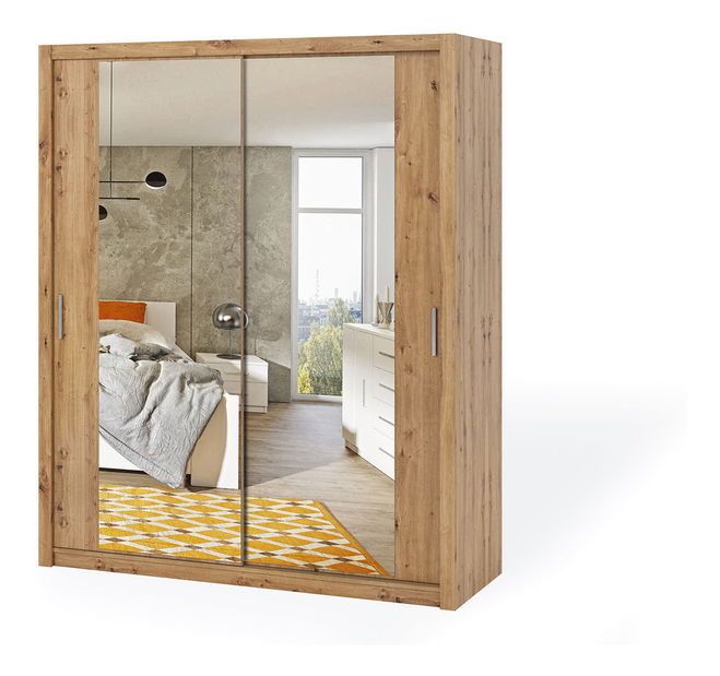 Šatní skříň Bonaparte SZ180 (dub artisan) (se zrcadlem)