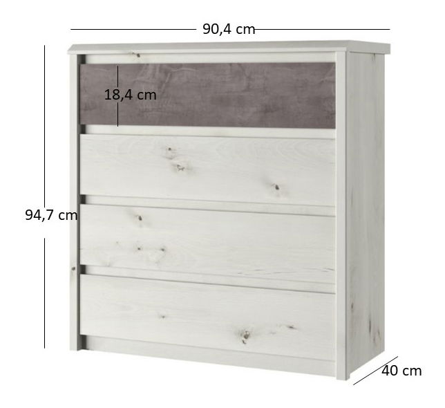 Komoda Norine (olše polární + onyxová)