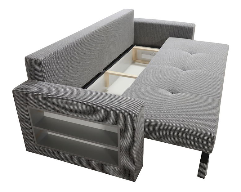 Rozkládací pohovka Carona (modrá) (s úl. prostorem)