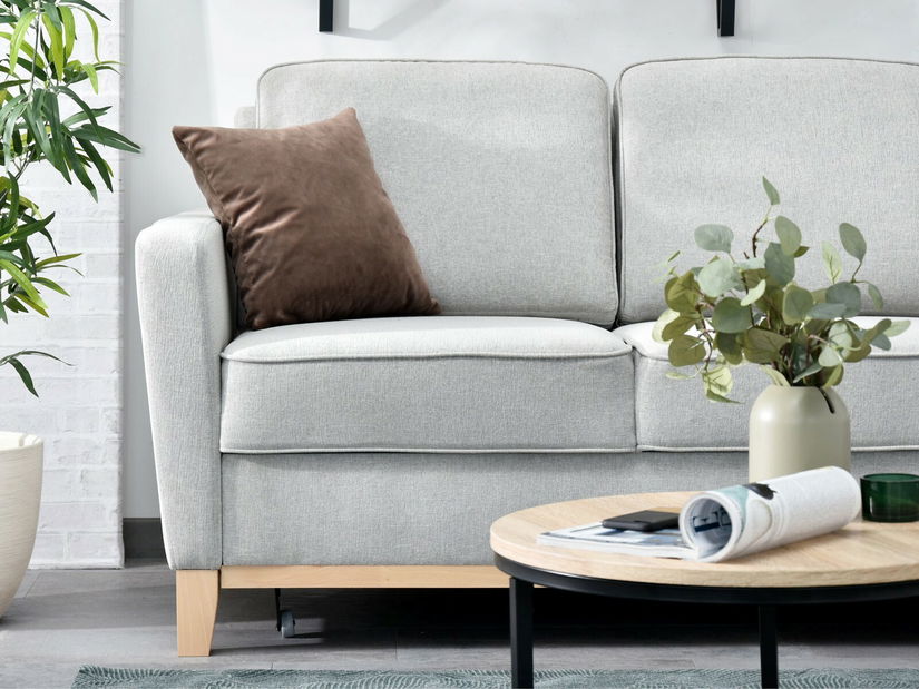 Pohovka dvousedačka Biblioteca (šedá + dub)