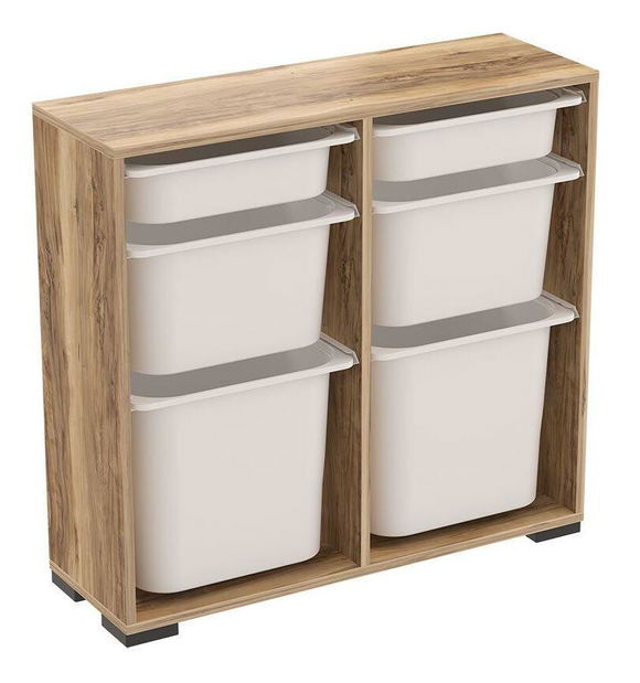 Organizér na hračky Dremonka 5 (ořech + bílá)