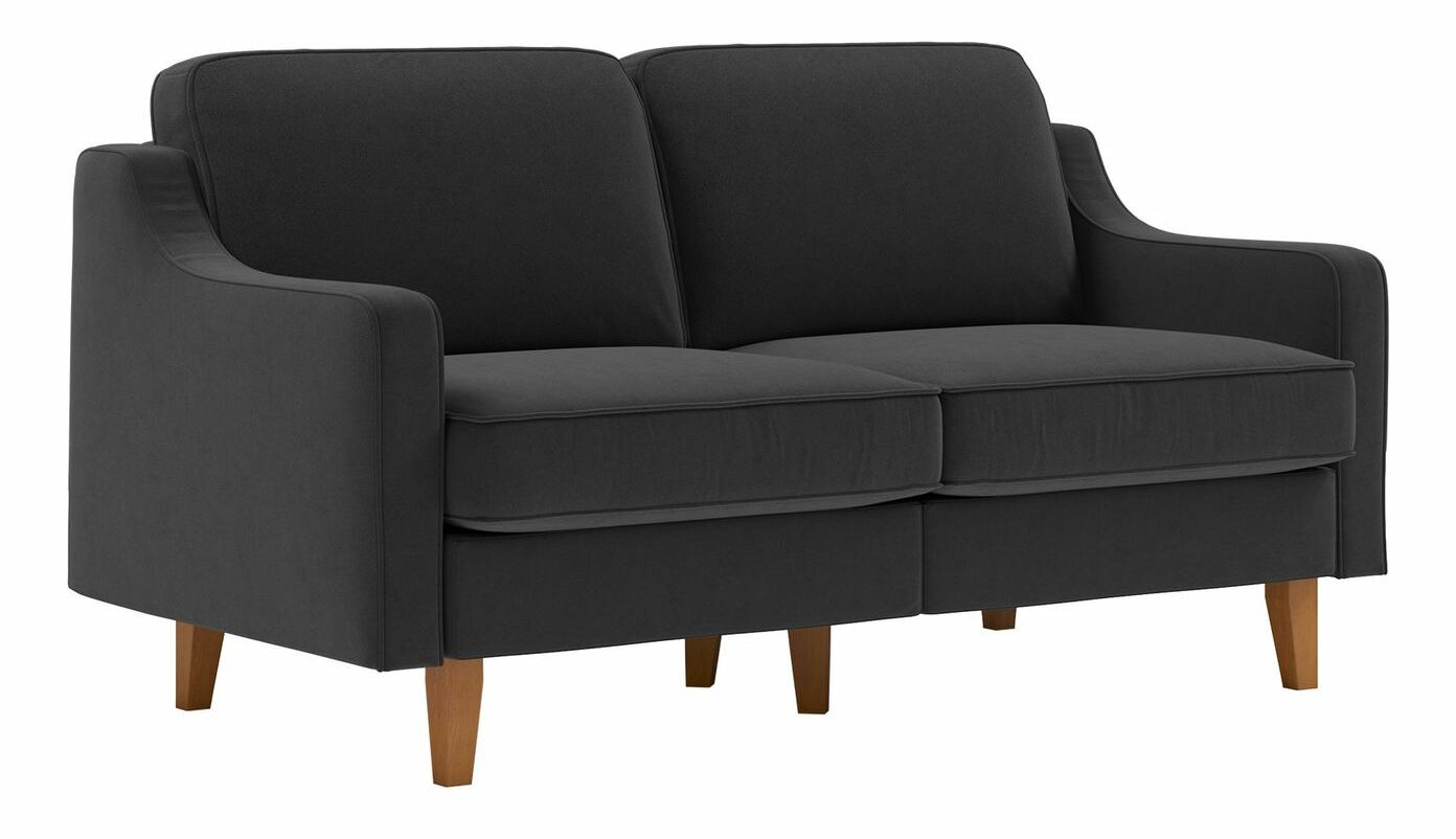 Pohovka dvousedačka Dělají 2 (tmavě šedá + ořech)