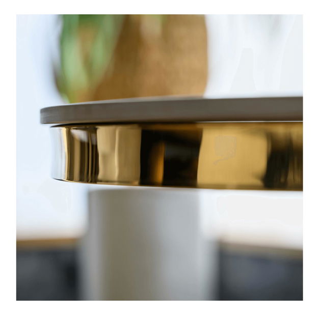 Konferenční stolek Greys 2 (zlatá + bílý mramor)