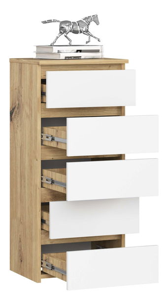 Komoda Cipriano III (dub artisan + bílá)