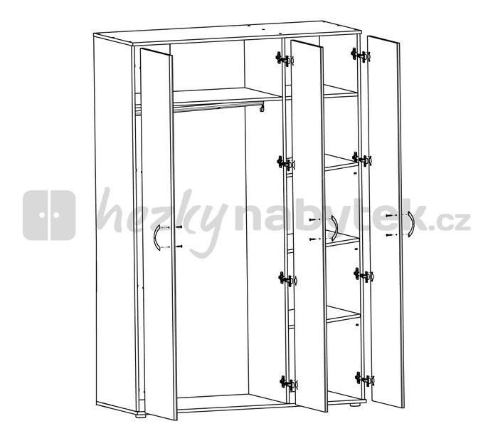 Šatní skříň BRW Atriss SZF3D